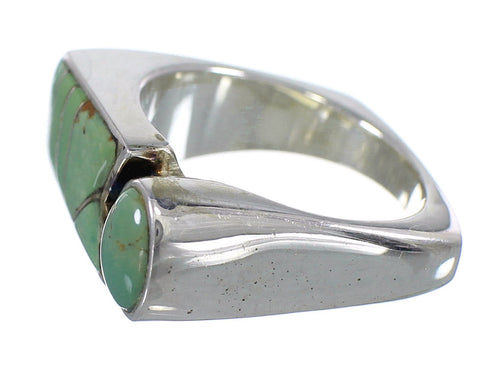 Sterling Silver Turquoise Inlay Southwest Jewelry Ring Size 6-1/4 VX61457